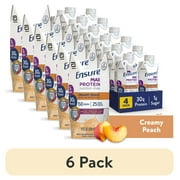 (6 pack) Ensure Max Protein Nutrition Shake, Creamy Peach, 11 fl oz, 4 Count