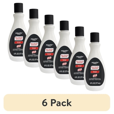 (6 pack) Equate Maximum Strength 100% Acetone Nail Polish Remover, 6 fl oz