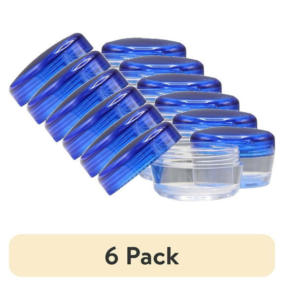(6 pack) Equate Plastic Travel Jar, Color May Vary, 1 oz (2 Count)