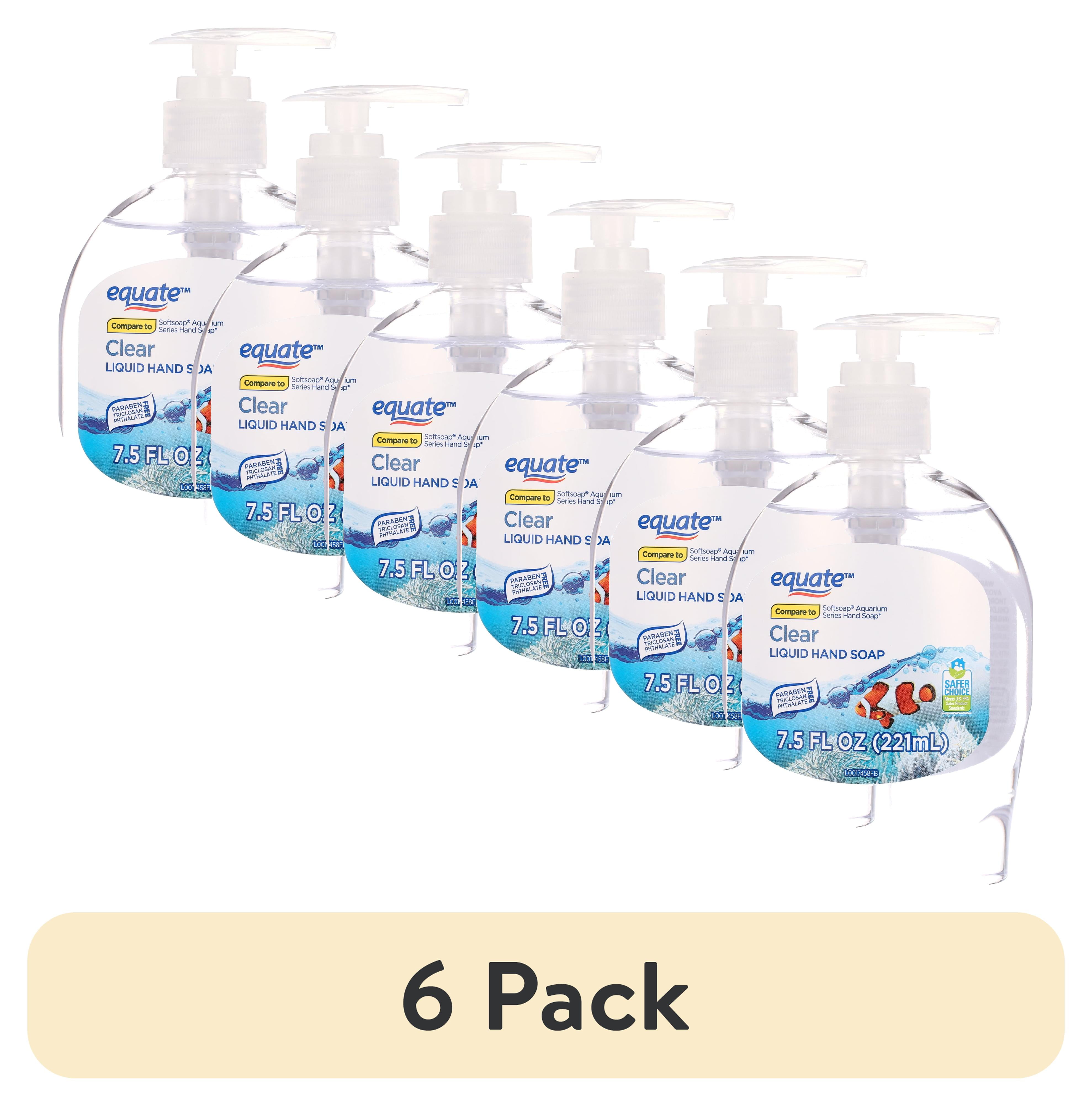 (6 pack) Equate Clear Liquid Hand Soap, 7.5 fl oz