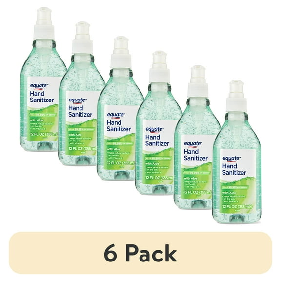(6 pack) Equate Aloe Vera Hand Sanitizer, 12 fl oz