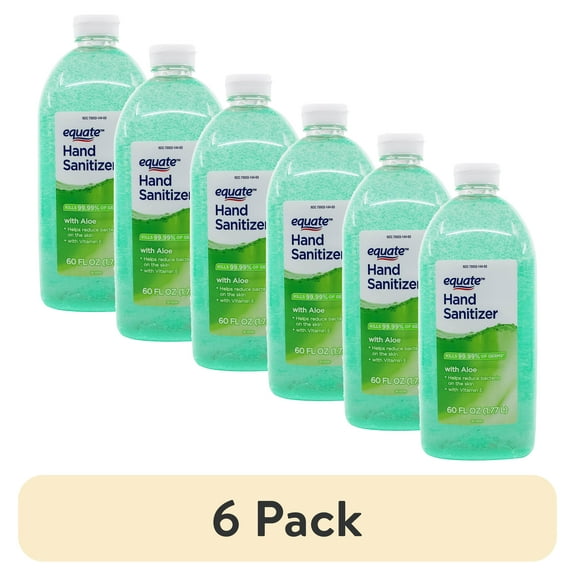 (6 pack) Equate Aloe Hand Sanitizer, 60 fl oz