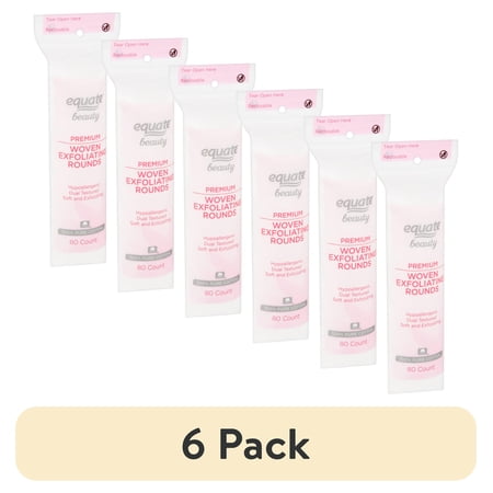 (6 pack) Equate Beauty Premium Woven Exfoliating Rounds, 80 Count