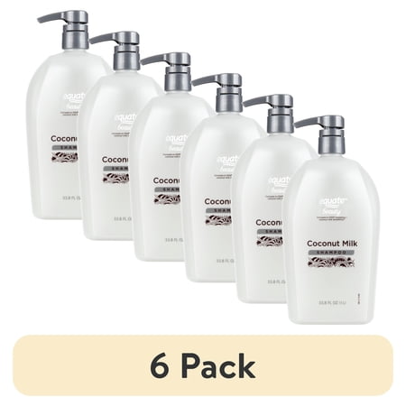(6 pack) Equate Coconut Milk Moisturizing Nourishing Daily Shampoo, 33.8 fl oz