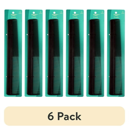 (6 pack) Equate Comb for Everyday Use on Short Hair, Black, 1 Count