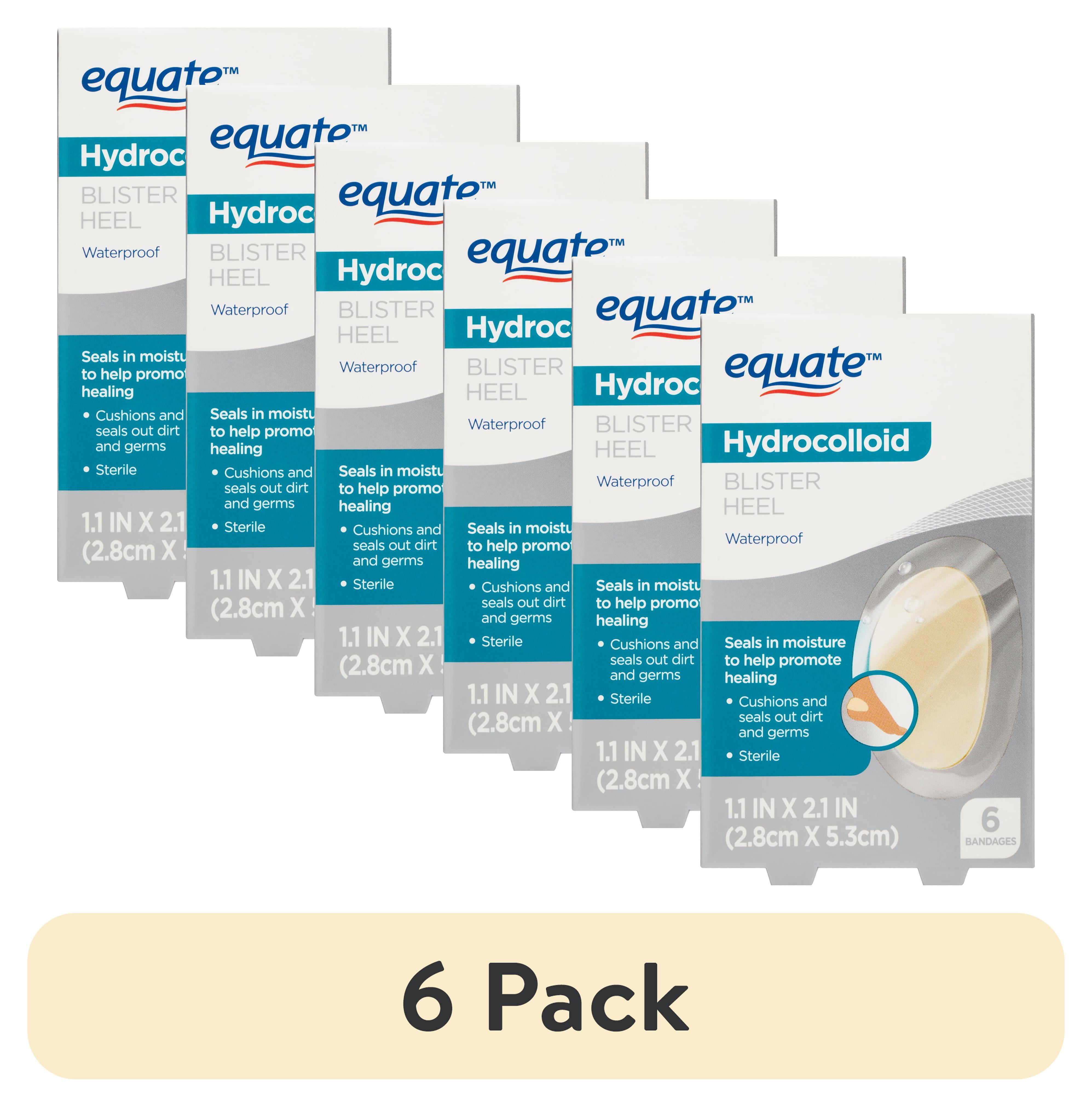 (6 pack) Equate Hydrocolloid Heel Blister Bandages, 6 Count
