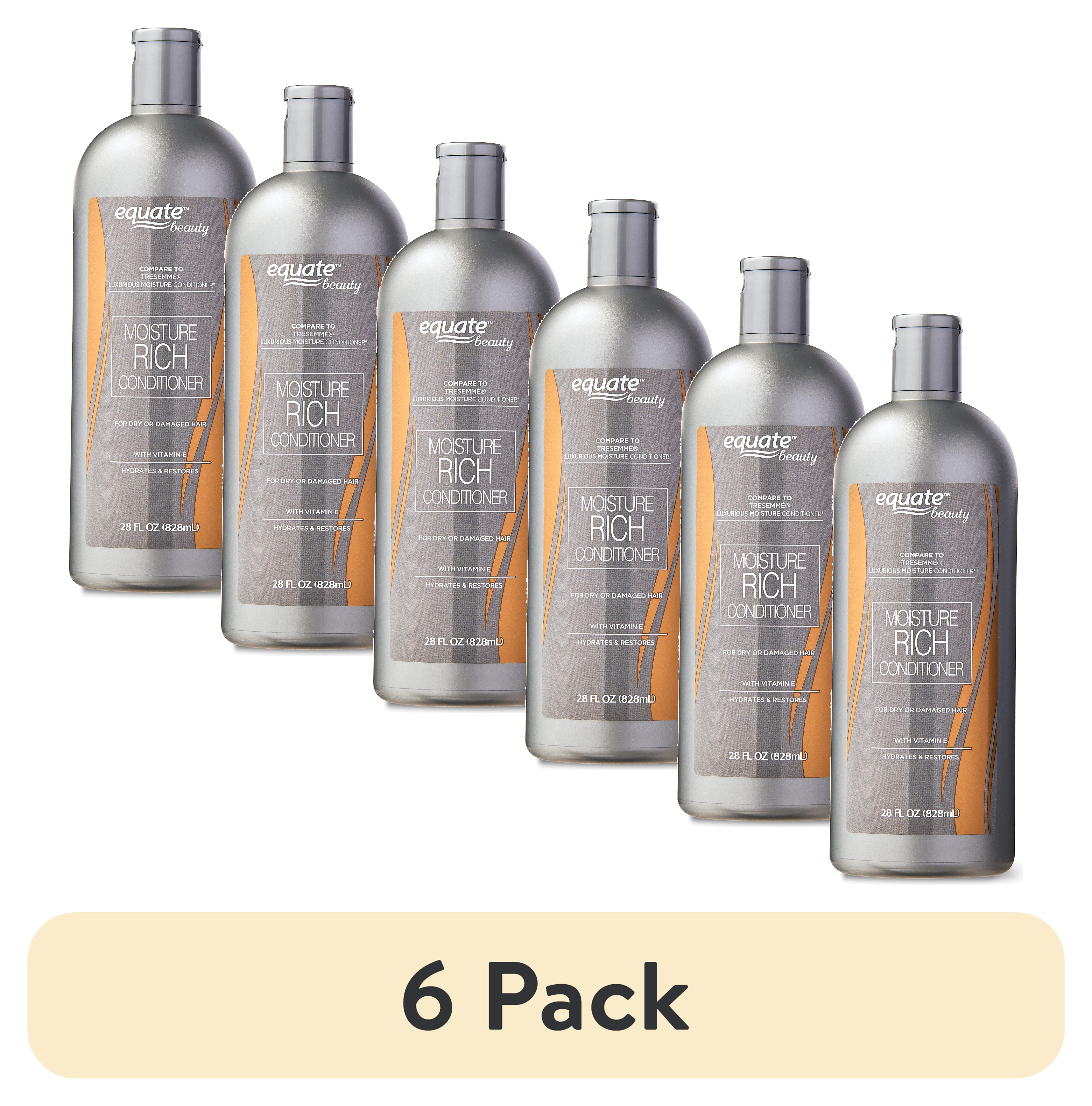 (6 pack) Equate Moisture Rich Conditioner with Vitamin E for Dry or Damaged Hair Care, 28 fl oz, Compare to Tresemme® Luxurious Moisture Conditioner