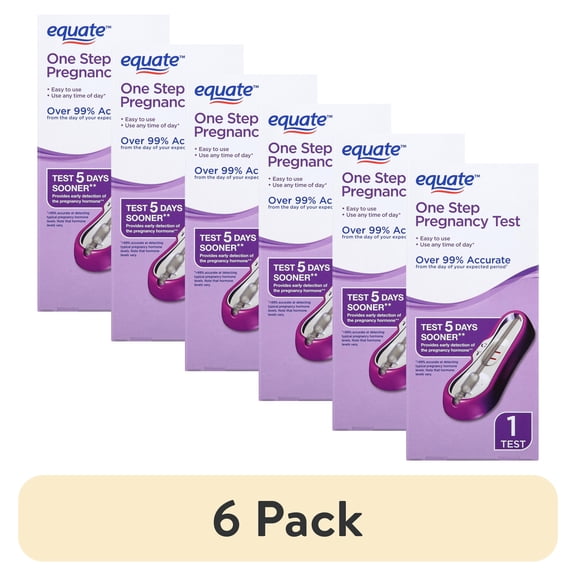 (6 pack) Equate One Step Pregnancy Test, 5 Days Sooner