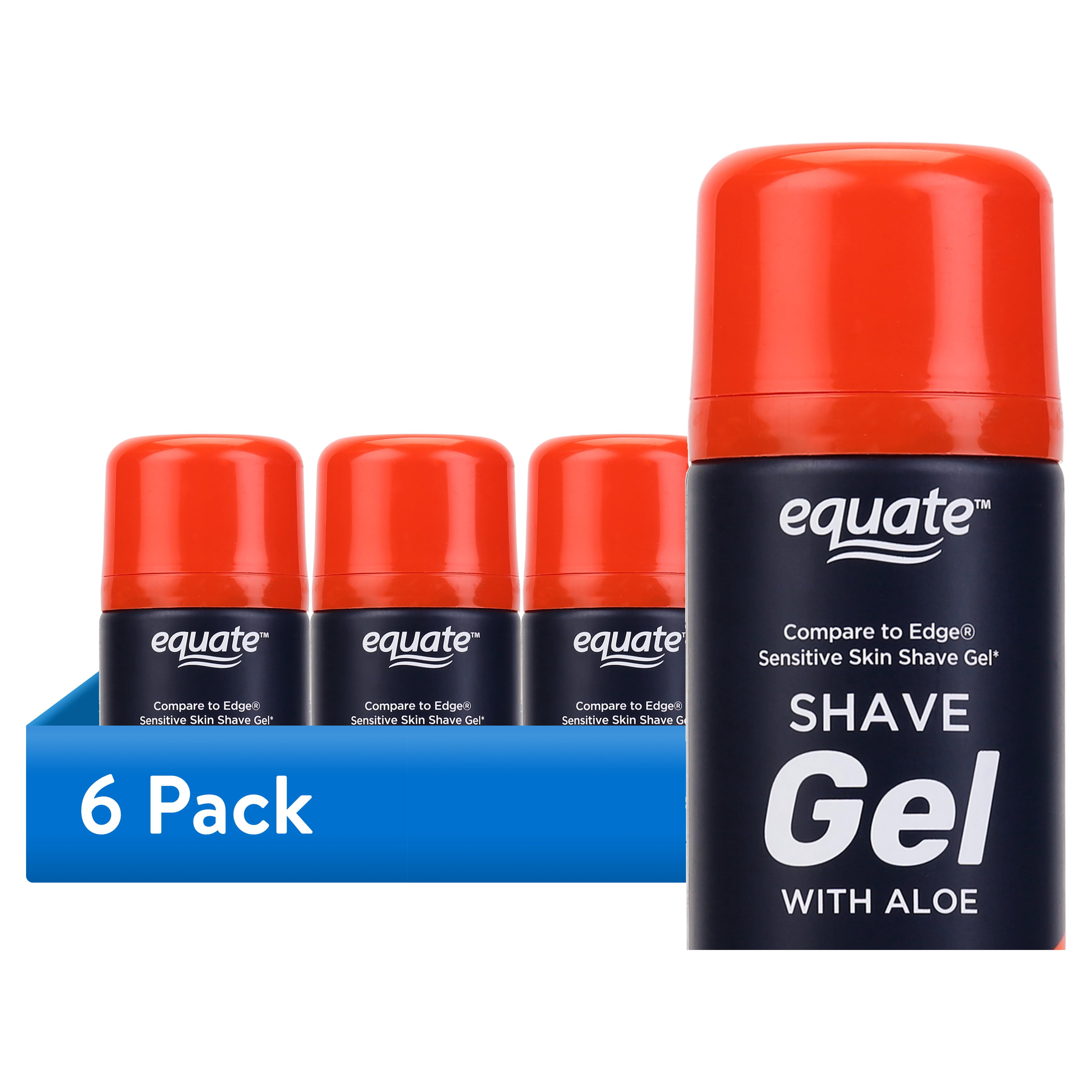 (6 pack) Equate Sensitive Skin Shave Gel with Aloe, 7 oz
