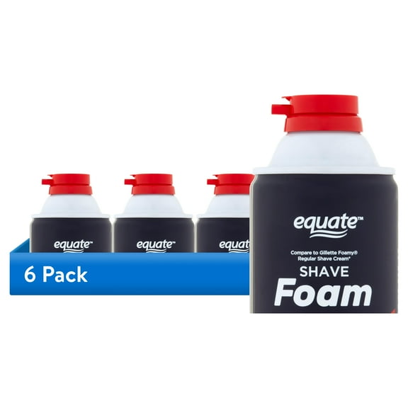 (6 pack) Equate Men's Shave Foam, Regular, 10 oz, Compare to Gillette® Foamy® Regular Shave Cream