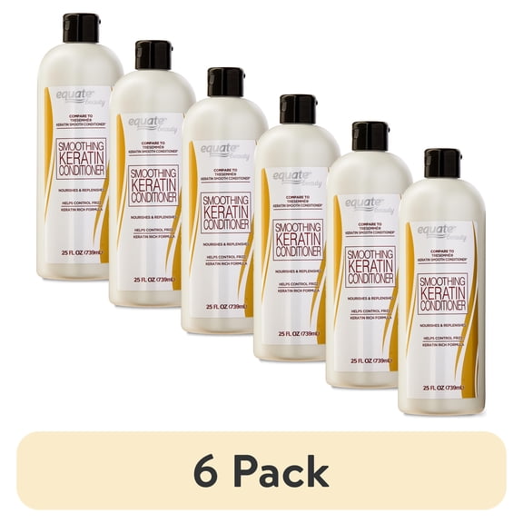 (6 pack) Equate Smoothing Keratin Conditioner for Hair Care, 25 fl oz, Compare to Tresemme® Keratin Smooth Conditioner