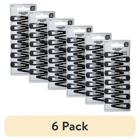 (6 pack) Equate Hair Snap Clips, 12 Count, Black, For Small Sections of Hair or Intricate Hairstyles