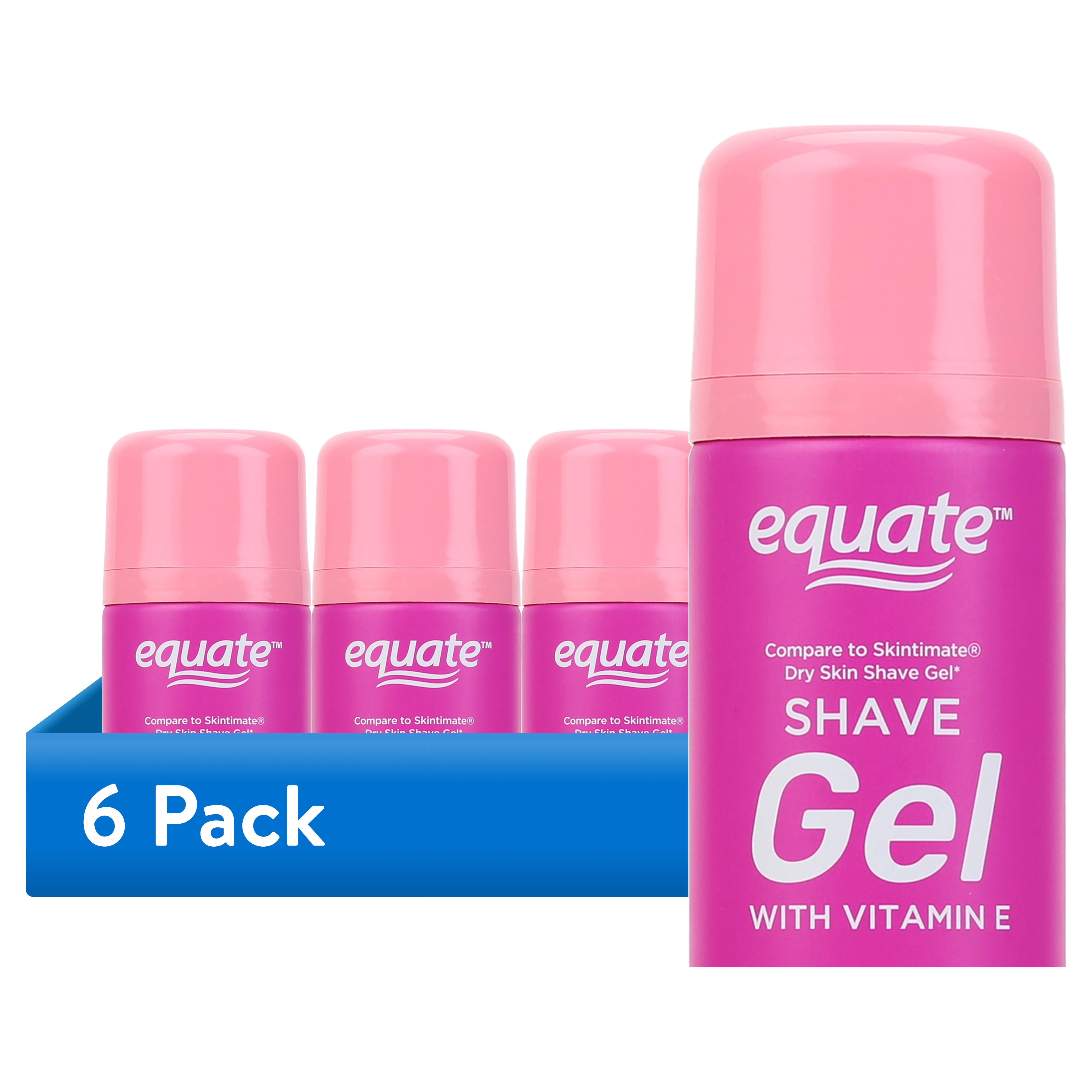 (6 pack) Equate Women's Dry Skin Shave Gel with Vitamin E, 7 oz