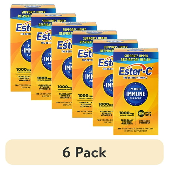 (6 pack) Ester-C Vitamin C, Immune Support Tablets, 1000 Mg, 120 Ct