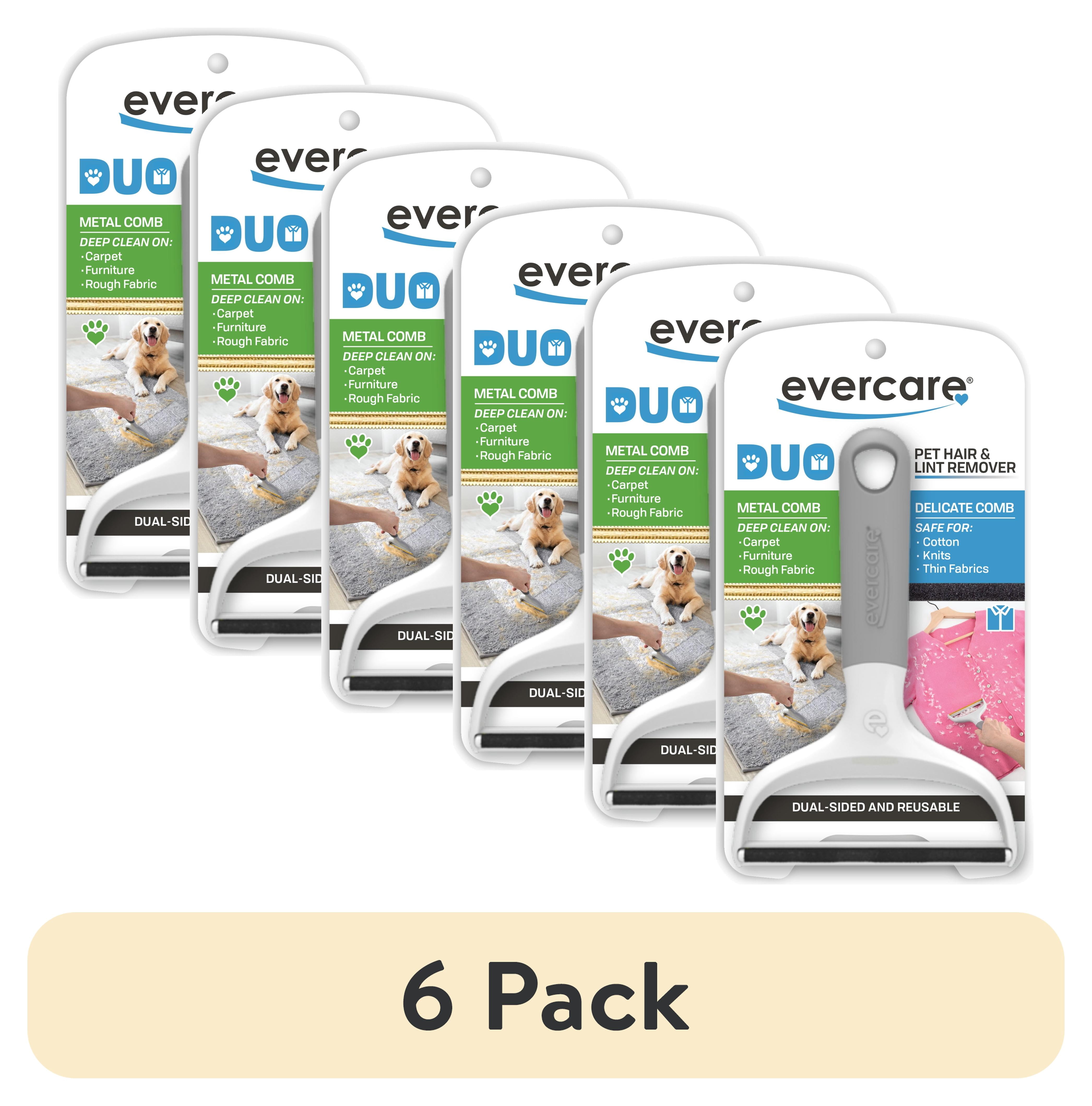 (6 pack) Evercare Reusable Duo Pet Hair and Lint Remover Tool – Resuable, Dual‑Sided Lint & Fur Removal, Furniture, Carpet, Clothing, Car