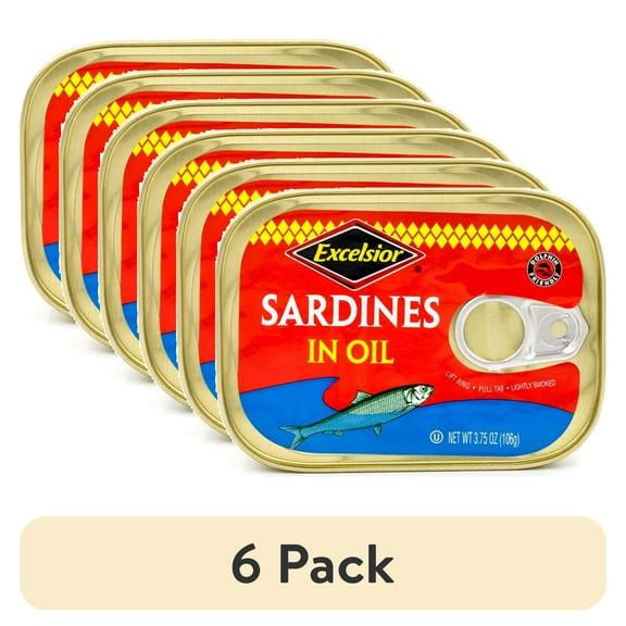 (6 pack) Excelsior Sardines in Oil, 3.75 oz
