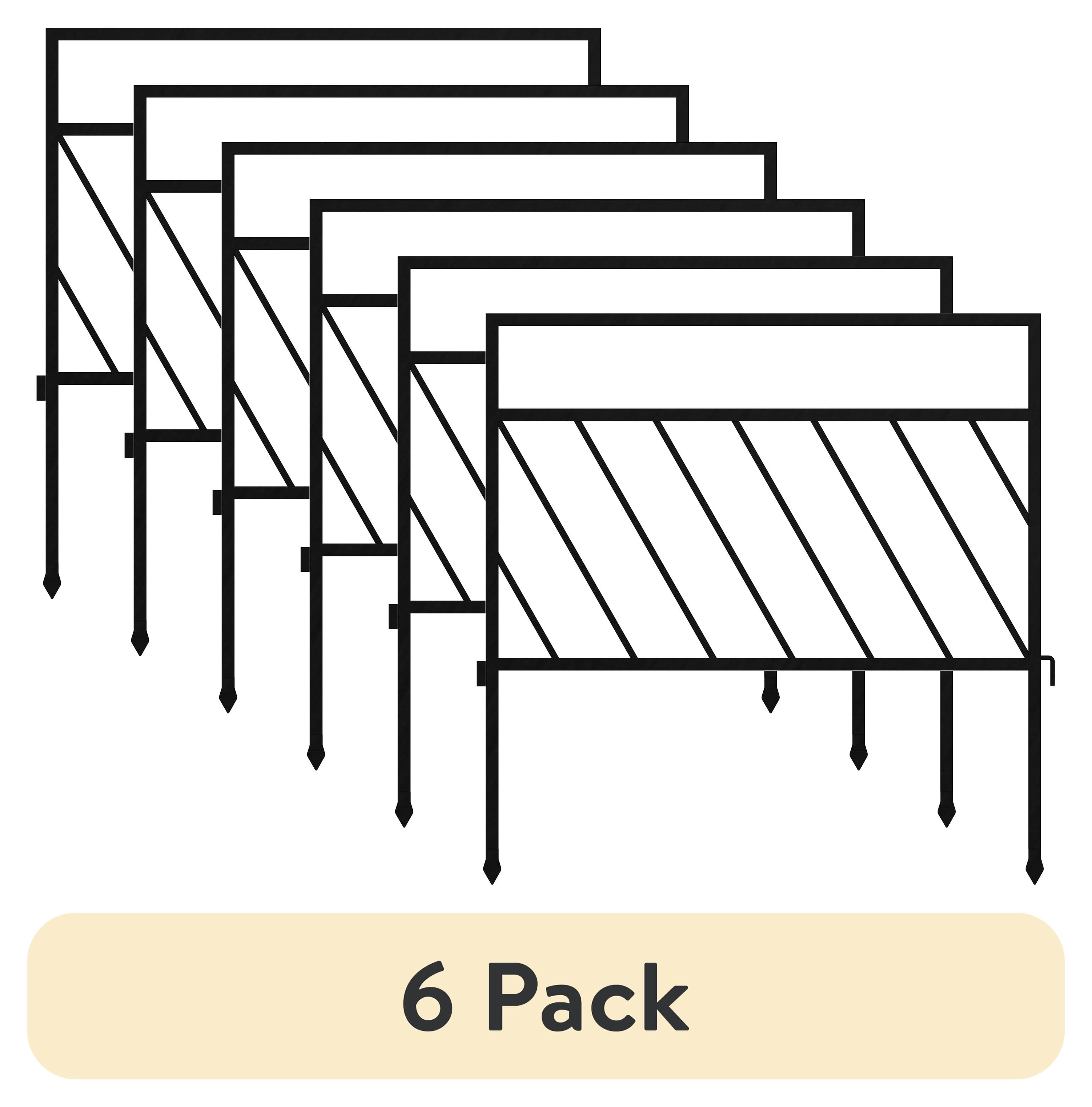 (6 pack) 18in H x 17.5in W Black Steel Diagonal Garden Border
