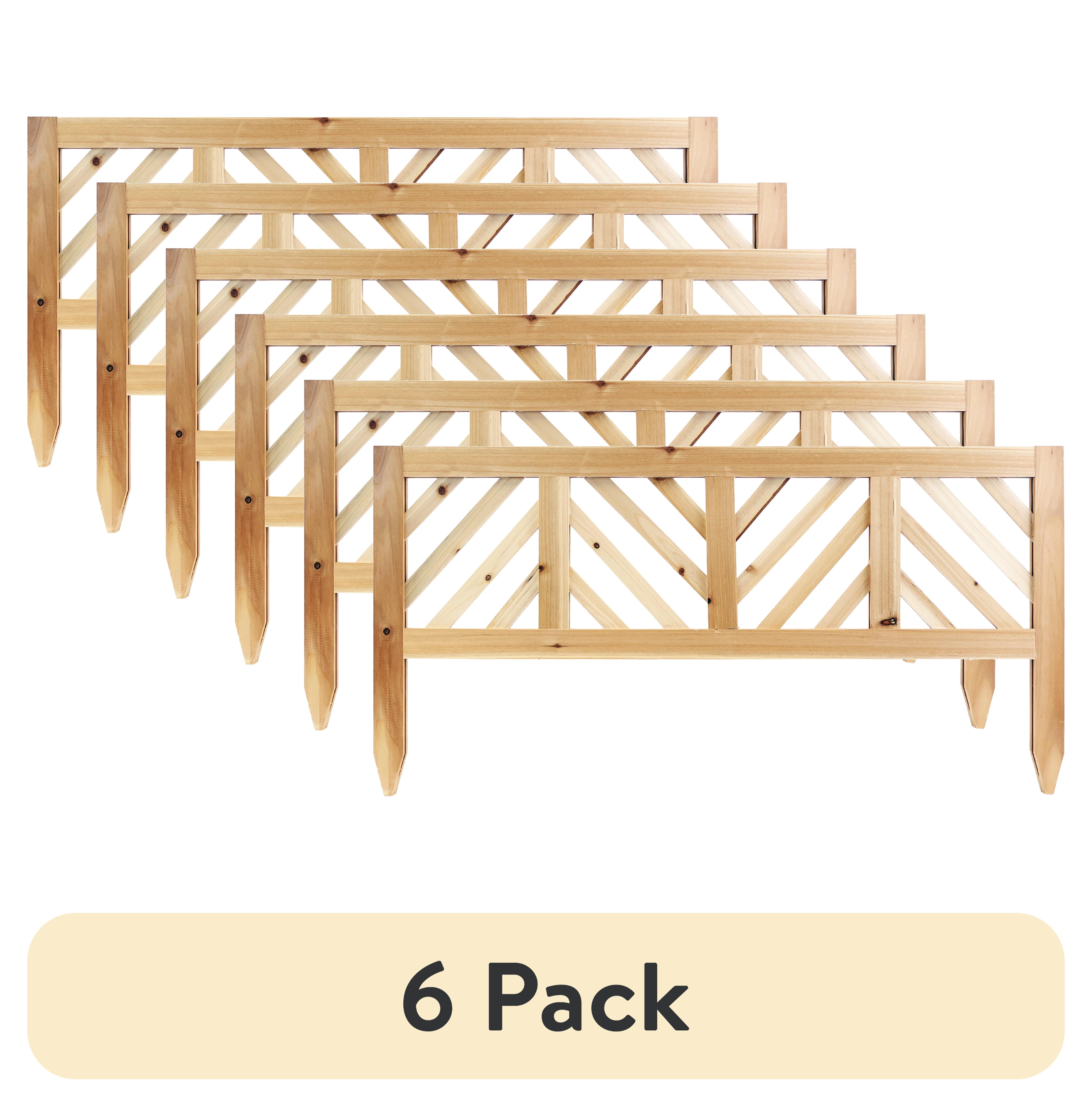 めろんぱんち 6 pack) Expert Gardener 18in H x 36in W Wood Garden Border