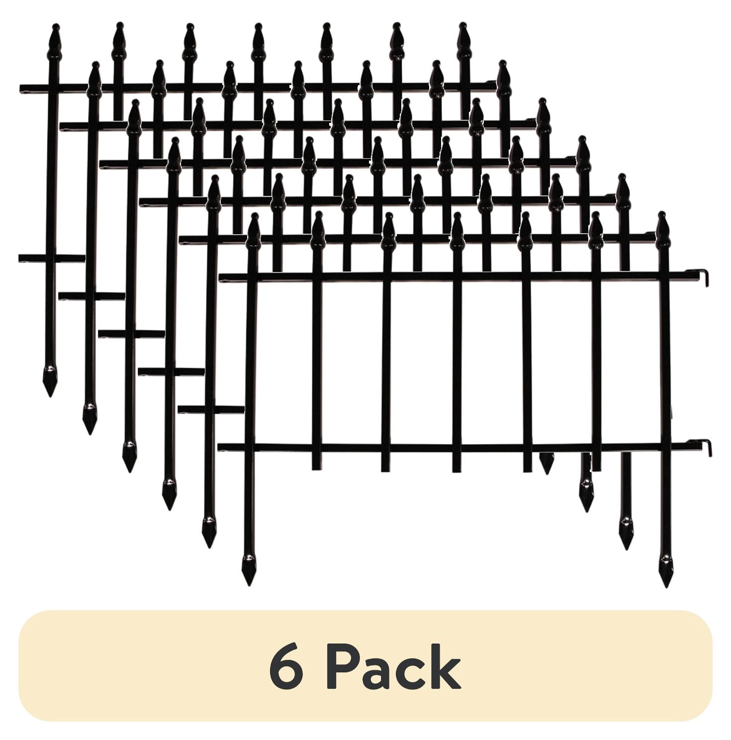 (6 pack) Expert Gardener Empire Black Powder Coated Steel Garden Border 22.5 inches W x 18 inches H
