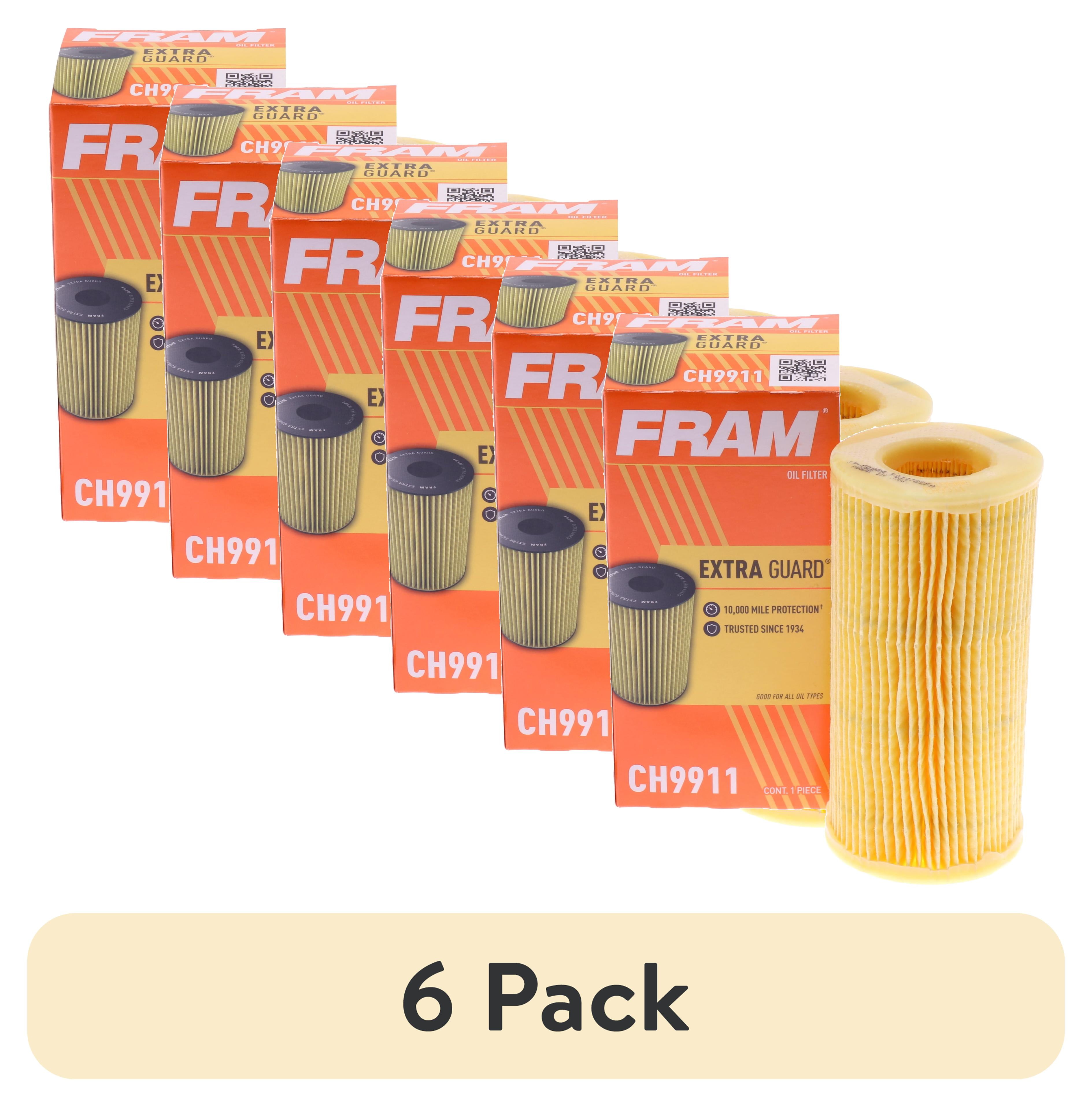 (6 pack) FRAM Extra Guard Filter, CH9911, 10K mile Filter for Select Audi and Volkswagen Vehicles