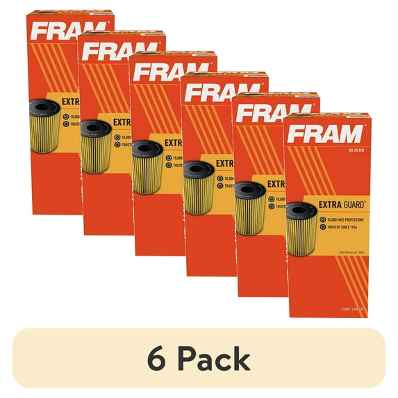 (6 pack) FRAM Extra Guard Oil Filter, CH10246, 10K Miles, Replacement Oil Filter Fits Select Vehicles