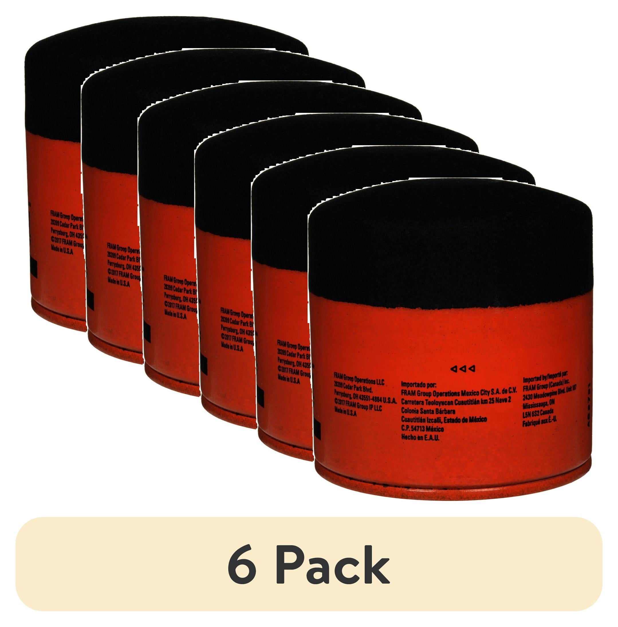 (6 pack) FRAM Extra Guard Oil Filter, PH16, 10K Miles, Replacement Oil Filter Fits Select Vehicles
