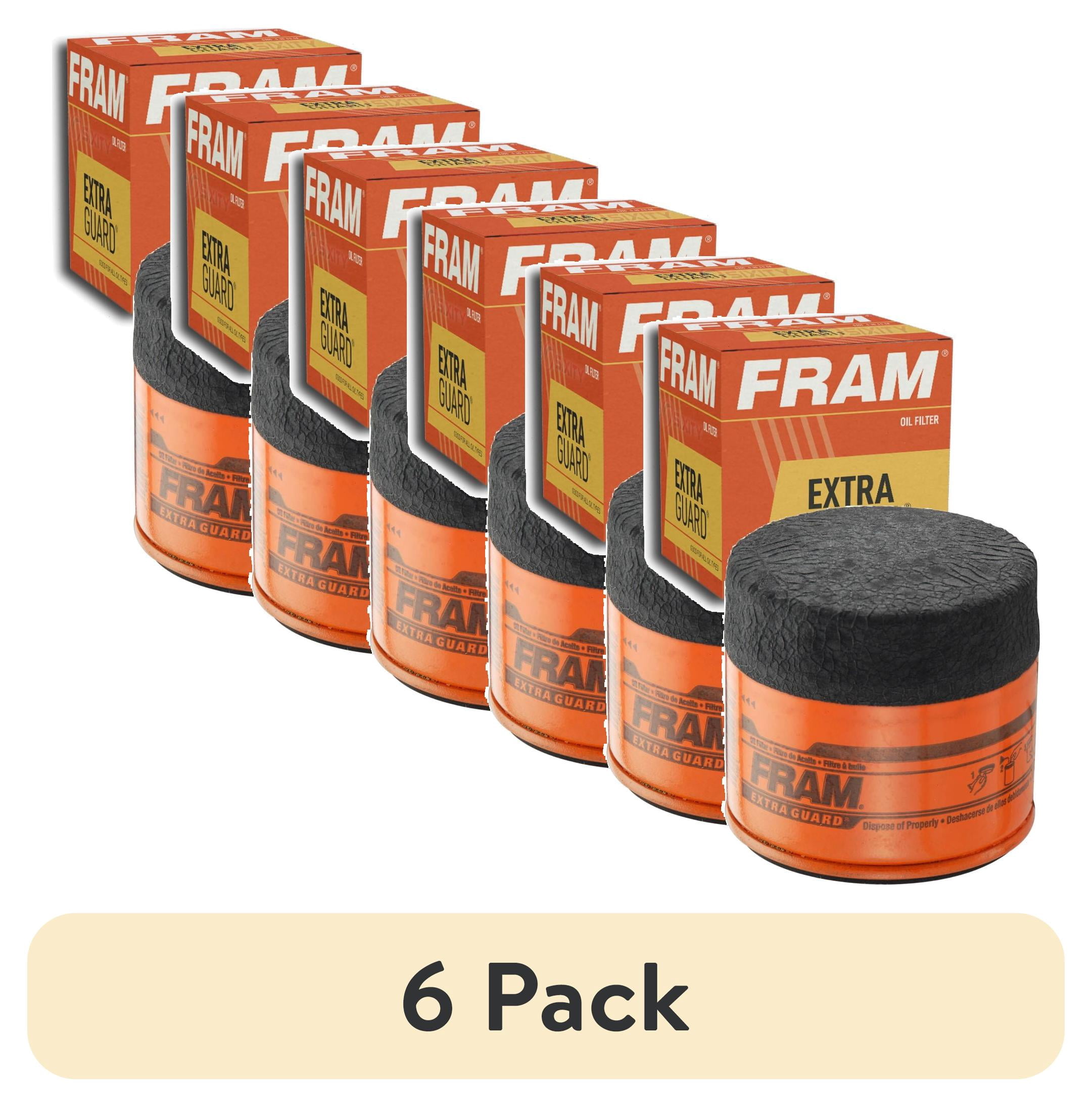 6 pack) FRAM Extra Guard Oil Filter, PH6607, 10K Miles