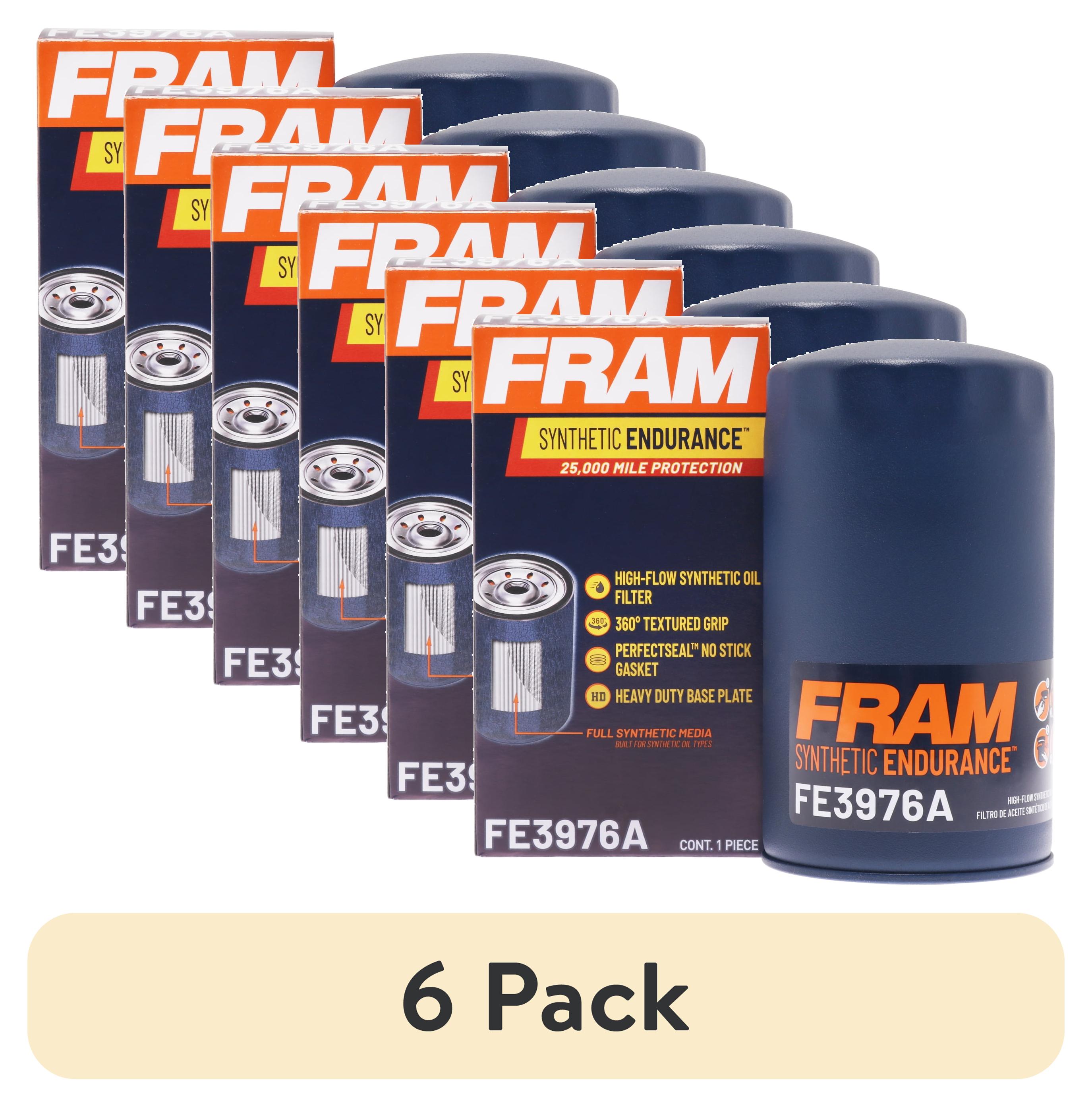 (6 pack) FRAM Synthetic Endurance FE3976A, 25K Miles, Oil Filter For Selected Vehicles