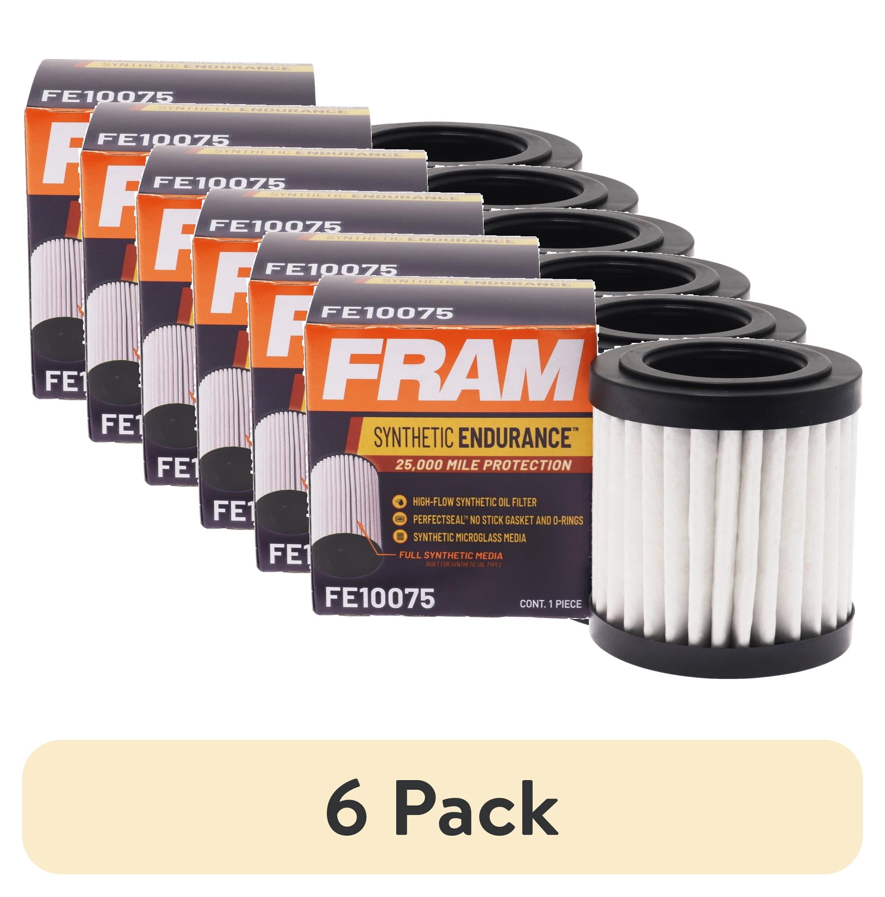 (6 pack) FRAM Synthetic Endurance Premium Oil Filter, FE10075, 25K mile Replacement Filter for Select BMW Vehicles