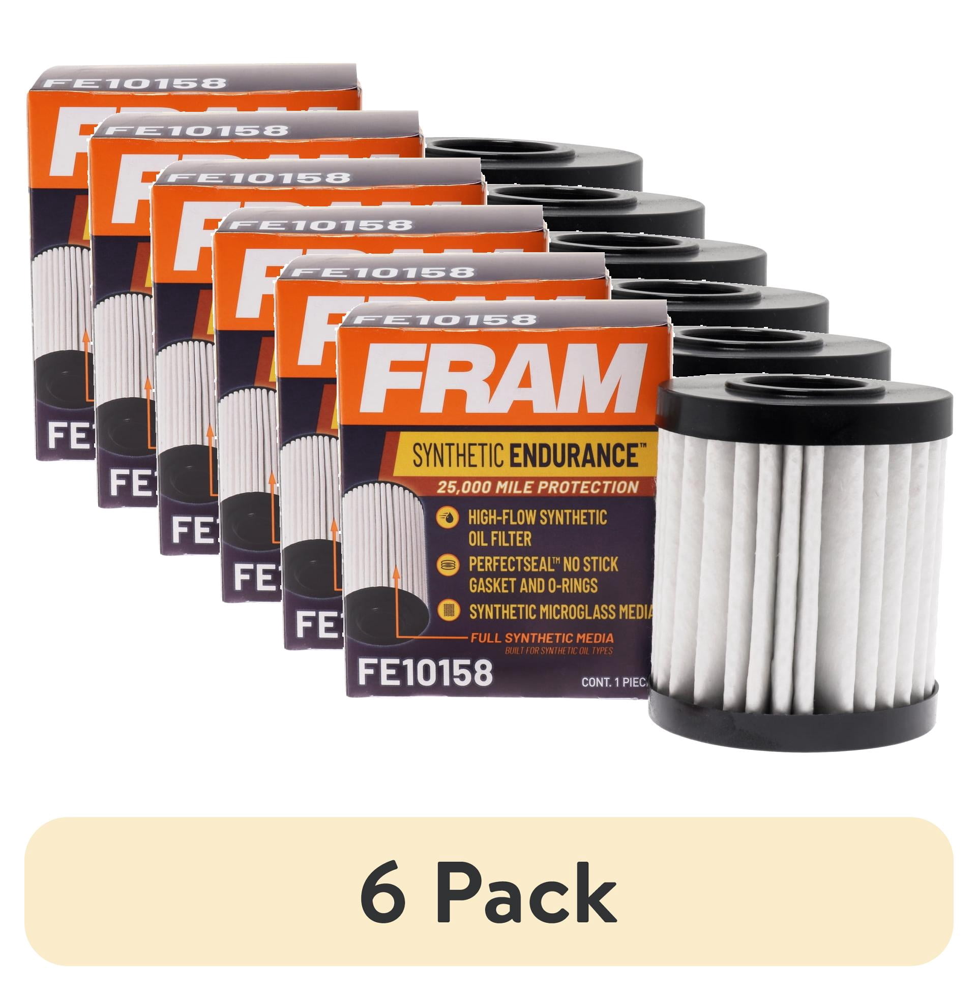 (6 pack) FRAM Synthetic Endurance Premium Oil Filter, FE10158, 25K mile Replacement Filter for Select Lexus and Toyota Vehicles