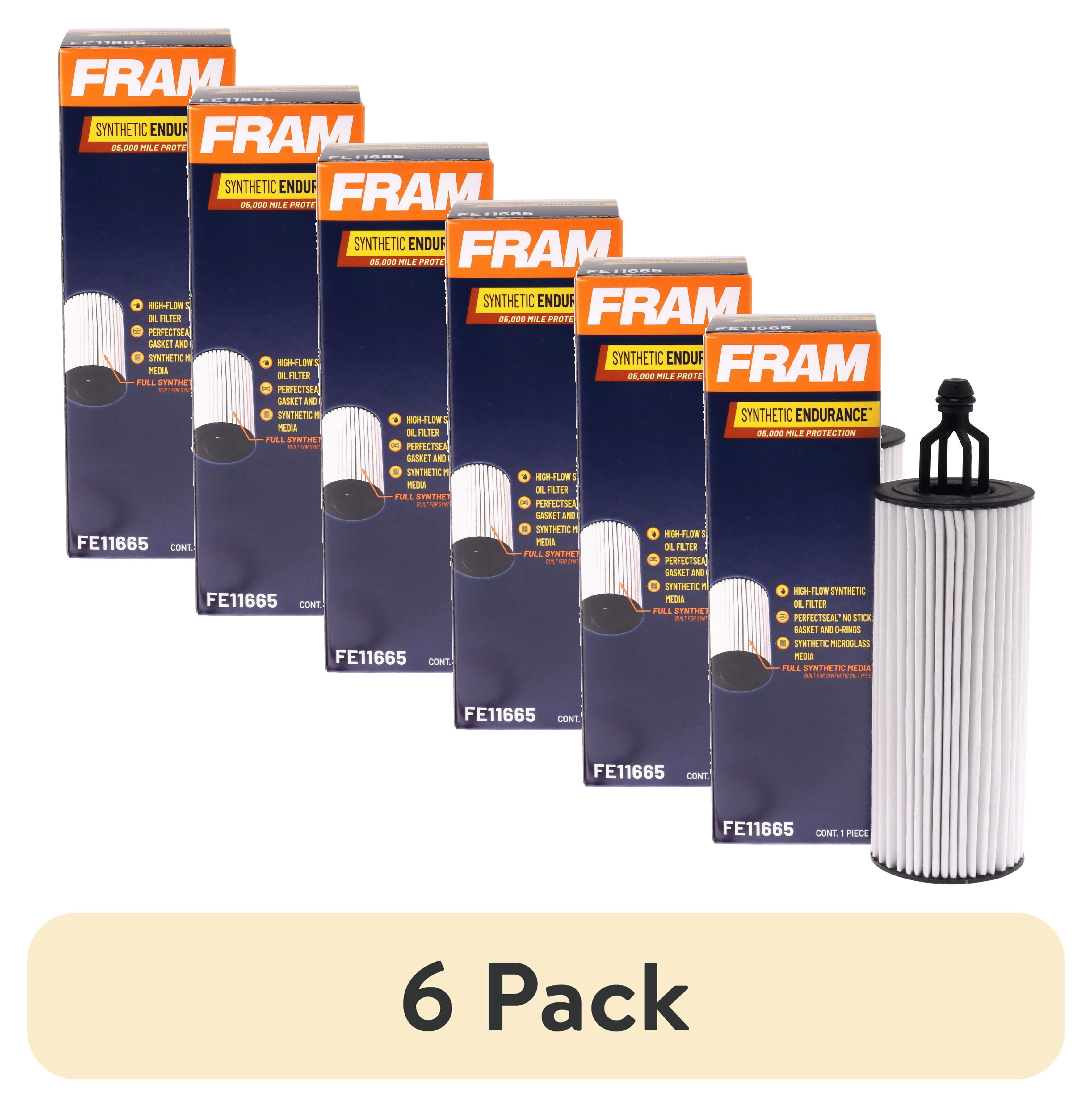 (6 pack) FRAM Synthetic Endurance Premium Oil Filter, FE11665, 25K mile Replacement Filter for Select Dodge and Jeep Vehicles