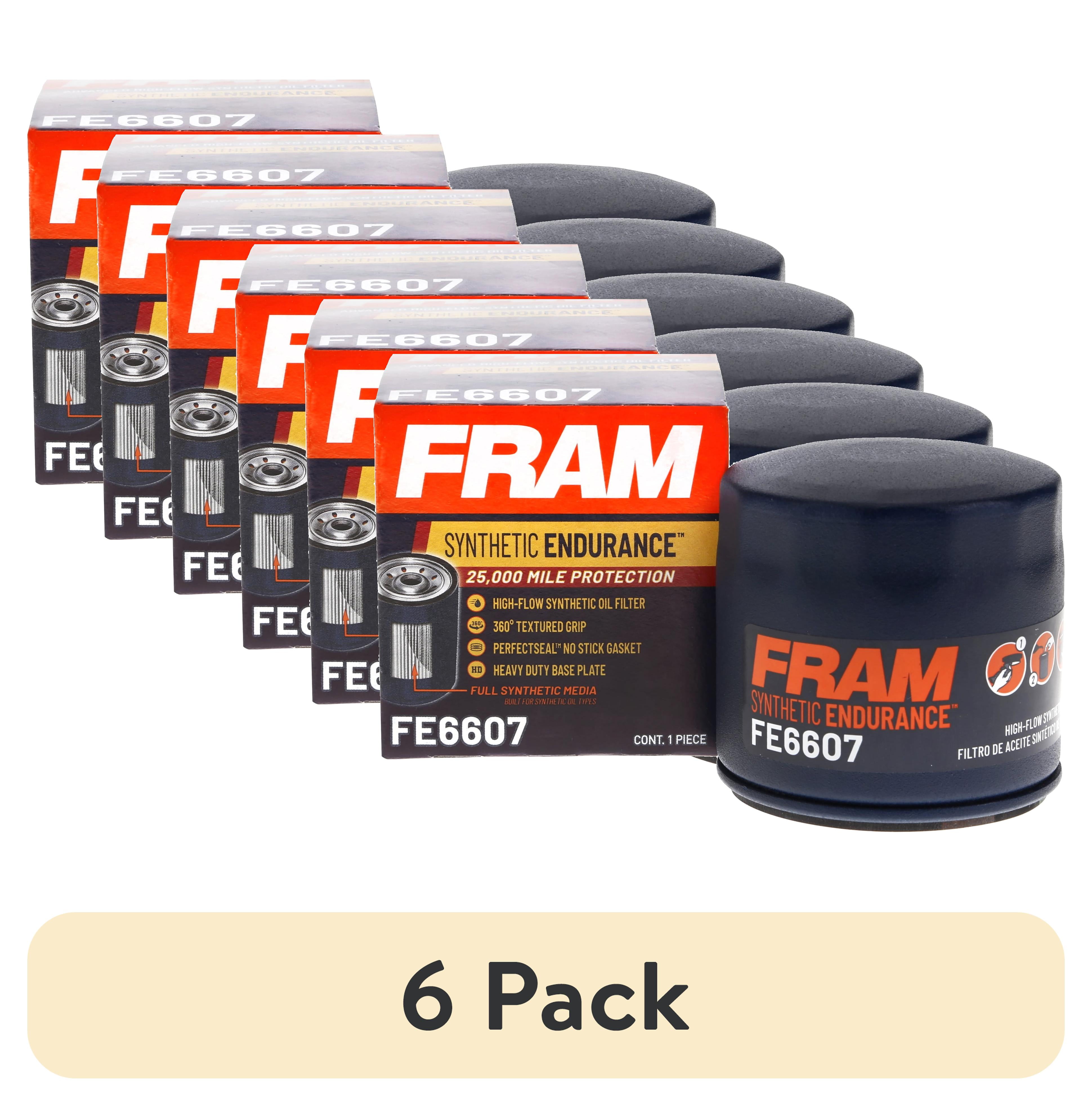 6 pack) FRAM Synthetic Endurance Premium Oil Filter, FE6607, 25K