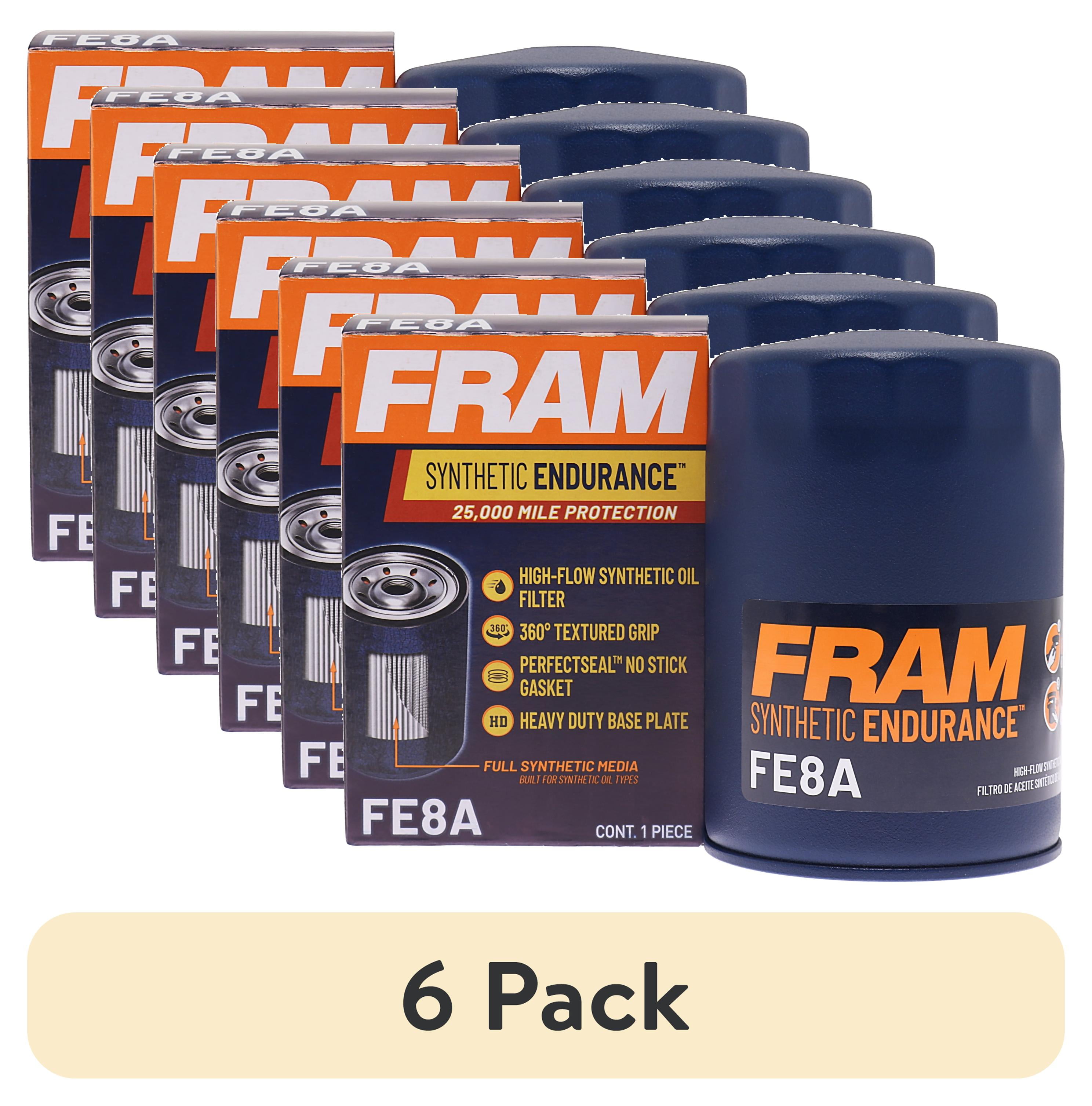 6 pack) FRAM Synthetic Endurance Premium Oil Filter, FE8A, 25K