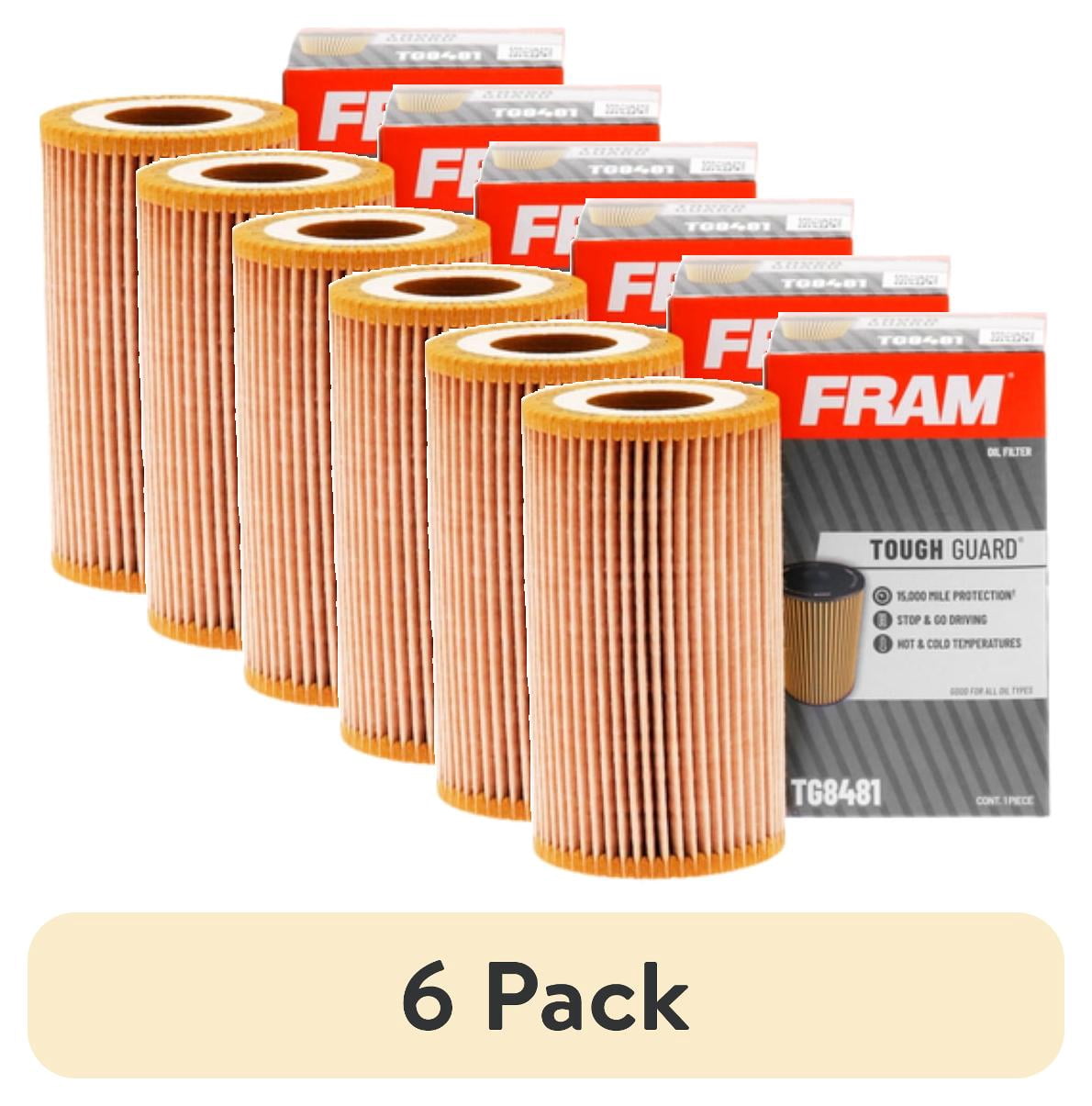 (6 pack) FRAM Tough Guard 15,000 Mile Oil Filter, TG8481, Replacement For Select Vehicles