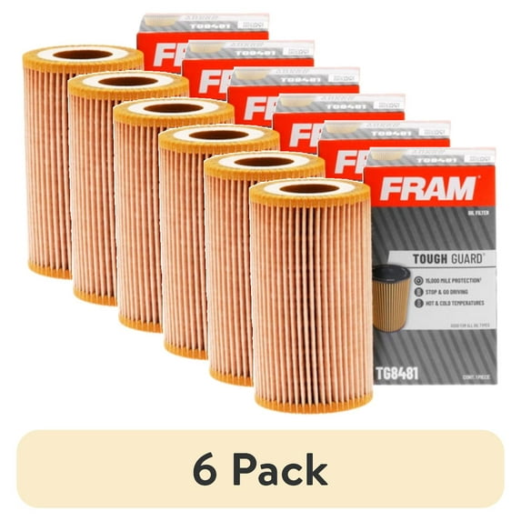 (6 pack) FRAM Tough Guard 15,000 Mile Oil Filter, TG8481, Replacement For Select Vehicles