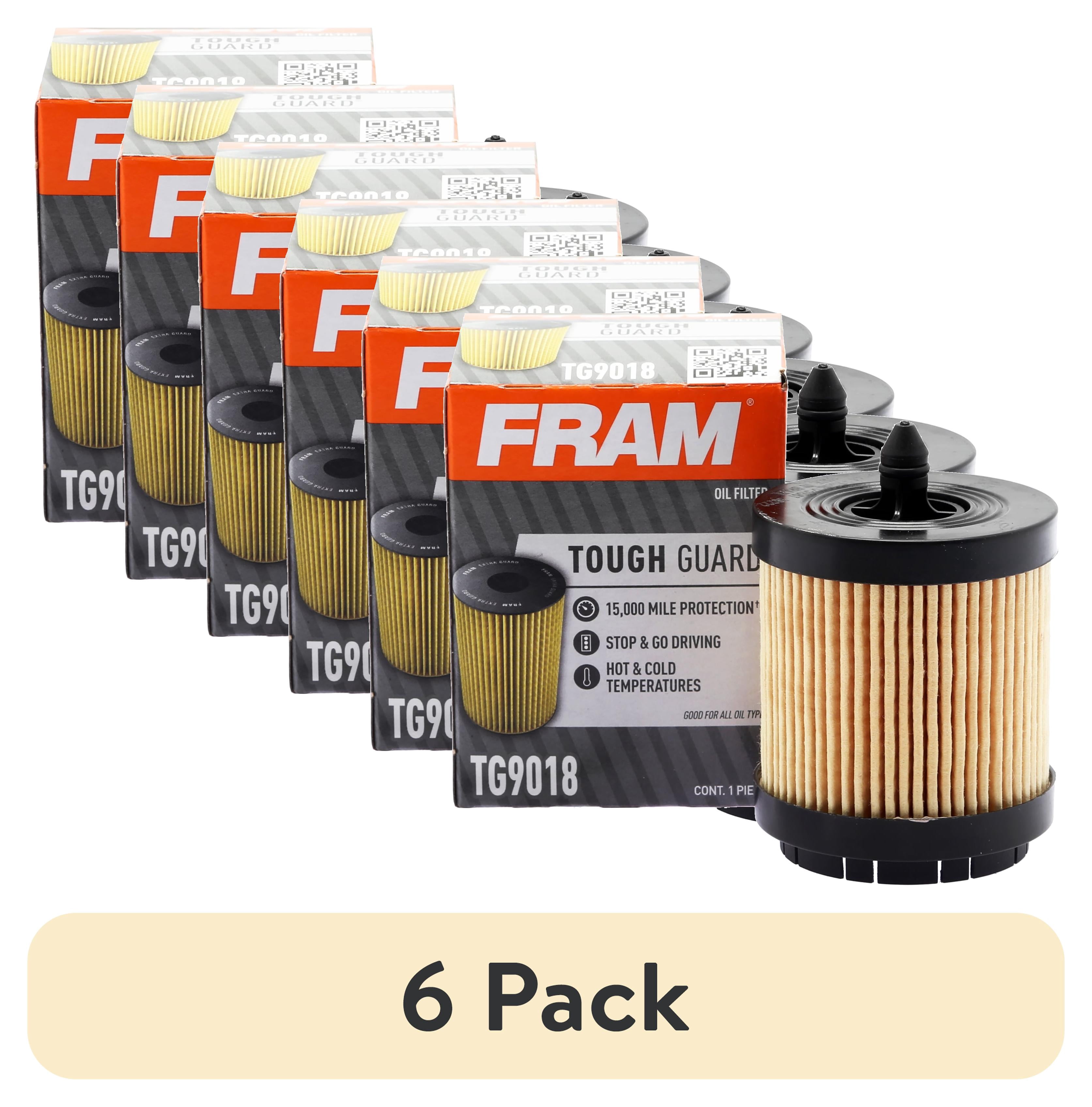 (6 pack) FRAM Tough Guard Filter TG9018, 15K mile Change Interval Oil Filter Fits select: 2010-2017 CHEVROLET EQUINOX, 2004-2014 CHEVROLET MALIBU