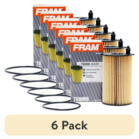 (6 pack) FRAM Tough Guard, Oil Filter, TG10855, 15K Mile, Replacement Oil Filters, Fits Select Vehicles