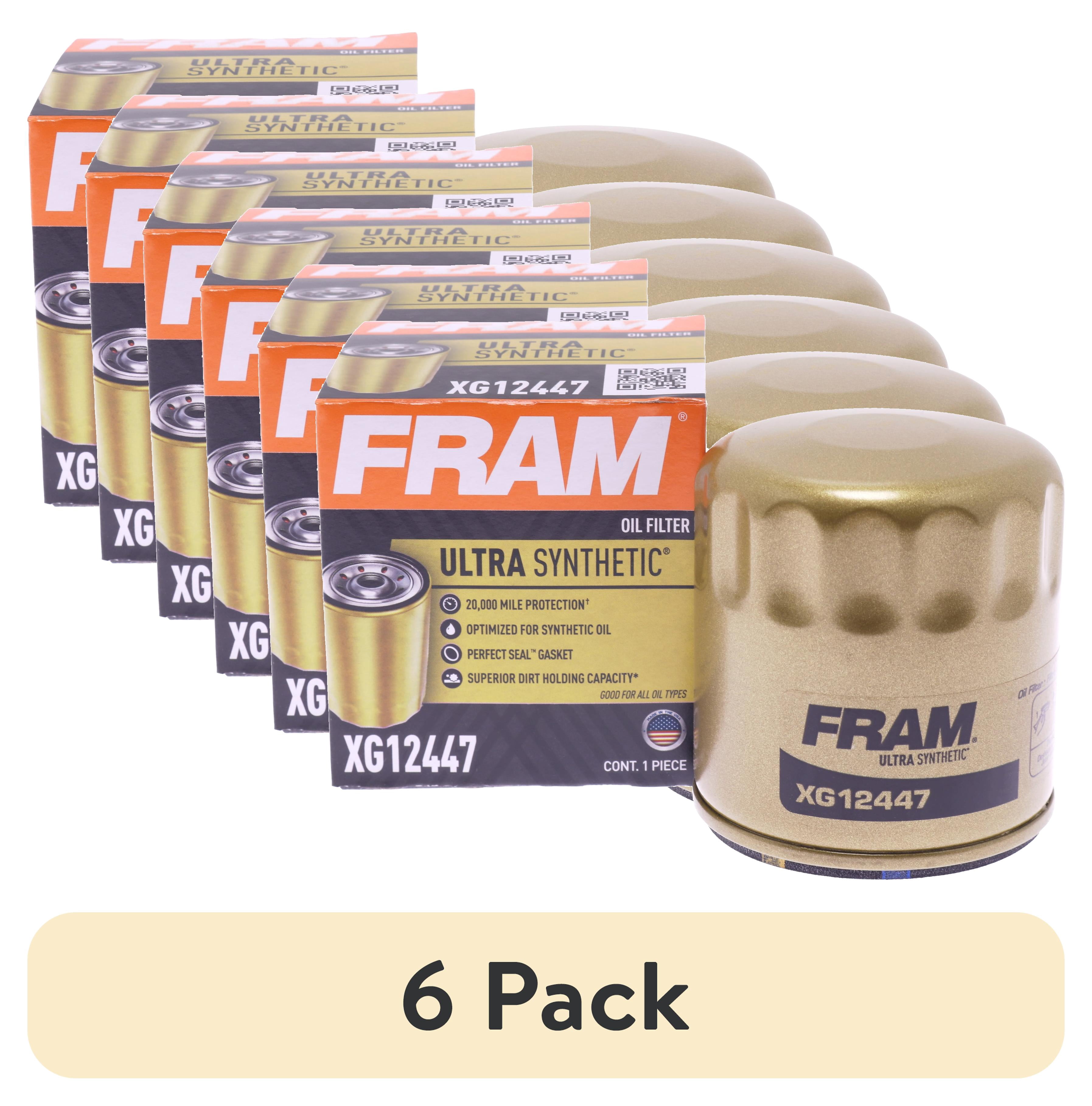 (6 pack) FRAM Ultra Synthetic Oil Filter, XG12447, 20K mile Replacement Filter