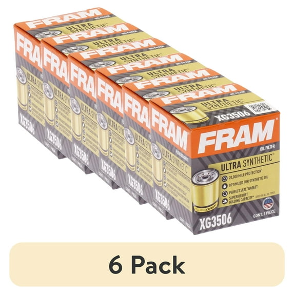 (6 pack) FRAM Ultra Synthetic Oil Filter, XG3506, 20K mile Replacement Filter for Select Vehicles