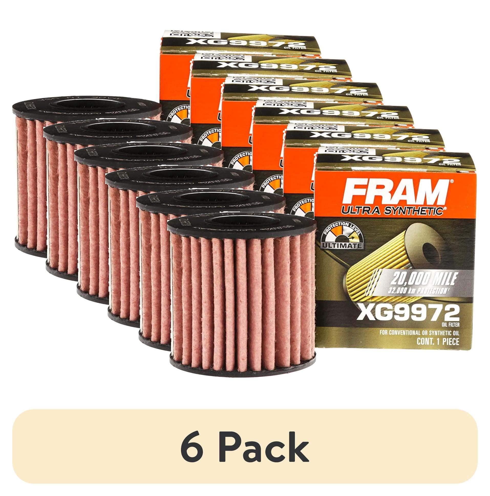 (6 pack) FRAM Ultra Synthetic Oil Filter, XG9972, 20K mile Replacement Filter for Select Vehicles