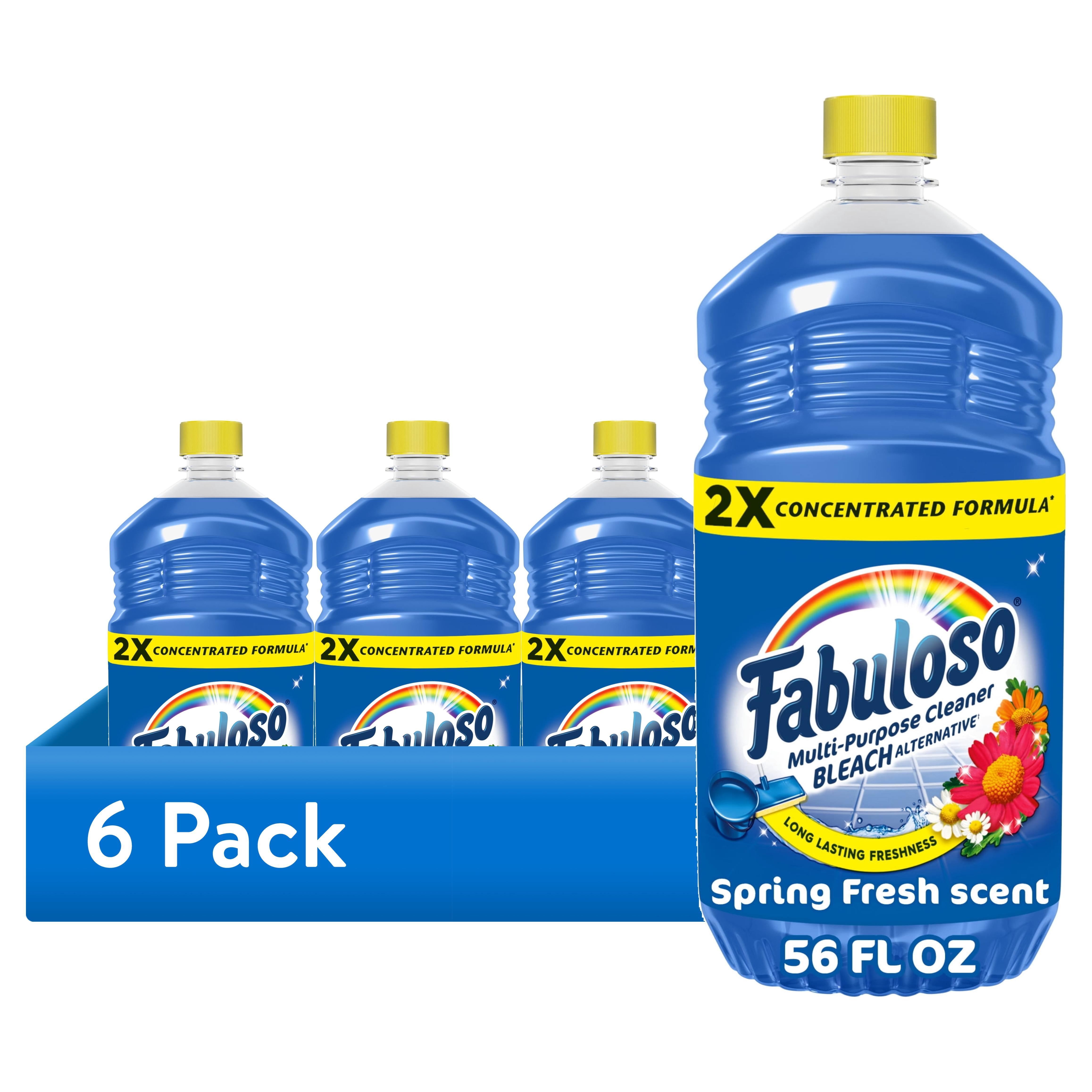 (6 pack) Fabuloso 2X Multi-Purpose Cleaner Bleach Alternative, Spring Fresh Scent, 56 fl oz
