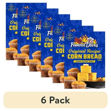 (6 pack) Famous Dave's Original Cornbread Muffin Mix, 15 oz Box
