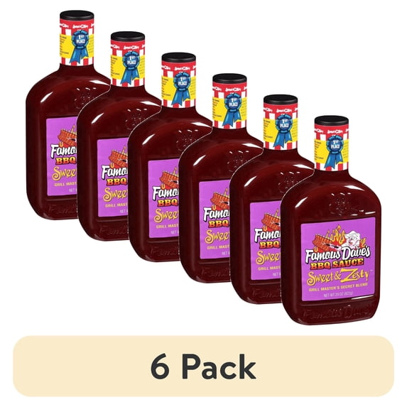 (6 pack) Famous Dave's® Sweet & Zesty™ BBQ Sauce 29 oz. Bottle