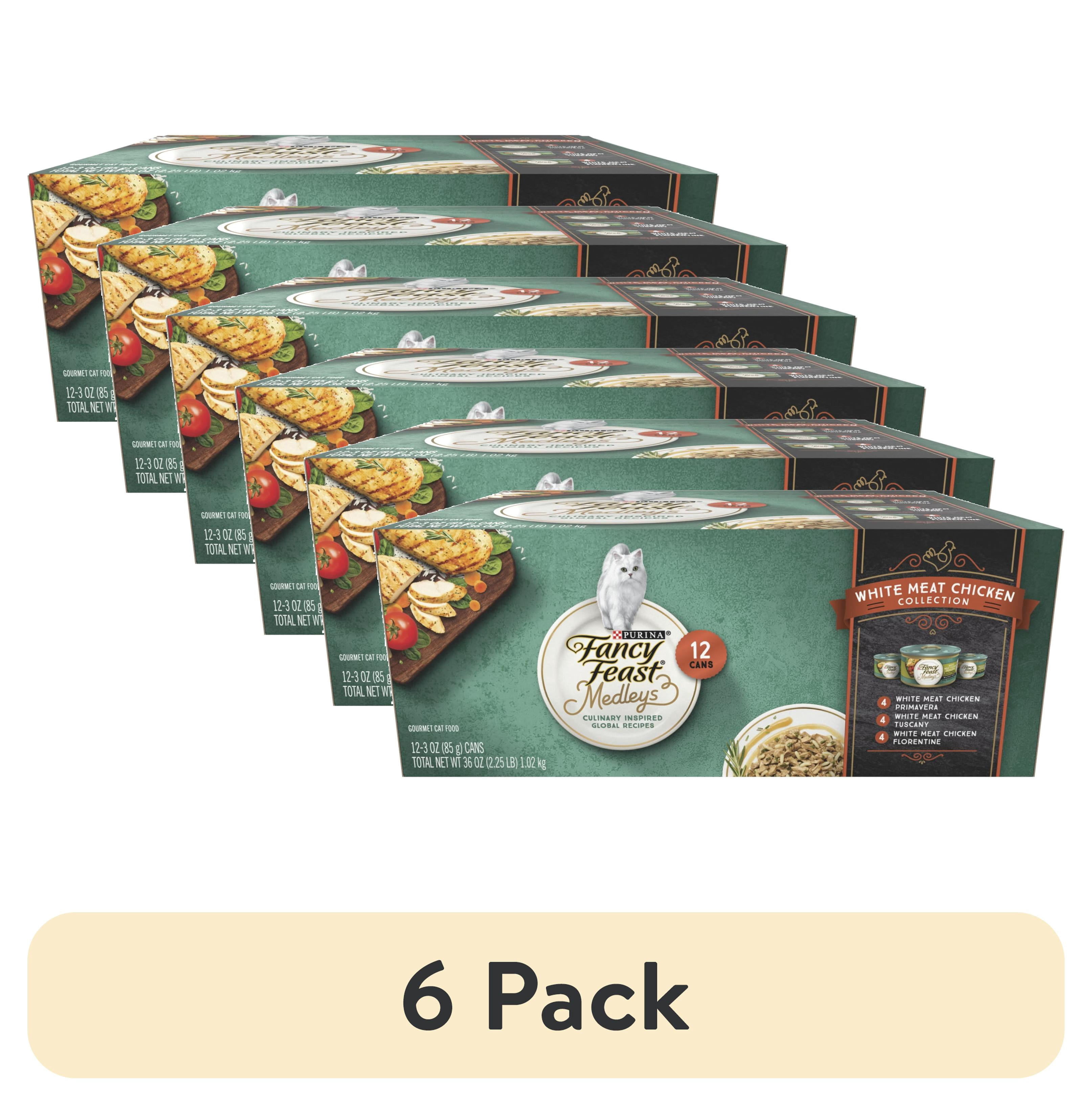 (6 pack) Fancy Feast Wet Cat Food Variety Pack, Medleys White Meat Chicken in Sauce Collection, 3 oz. Can
