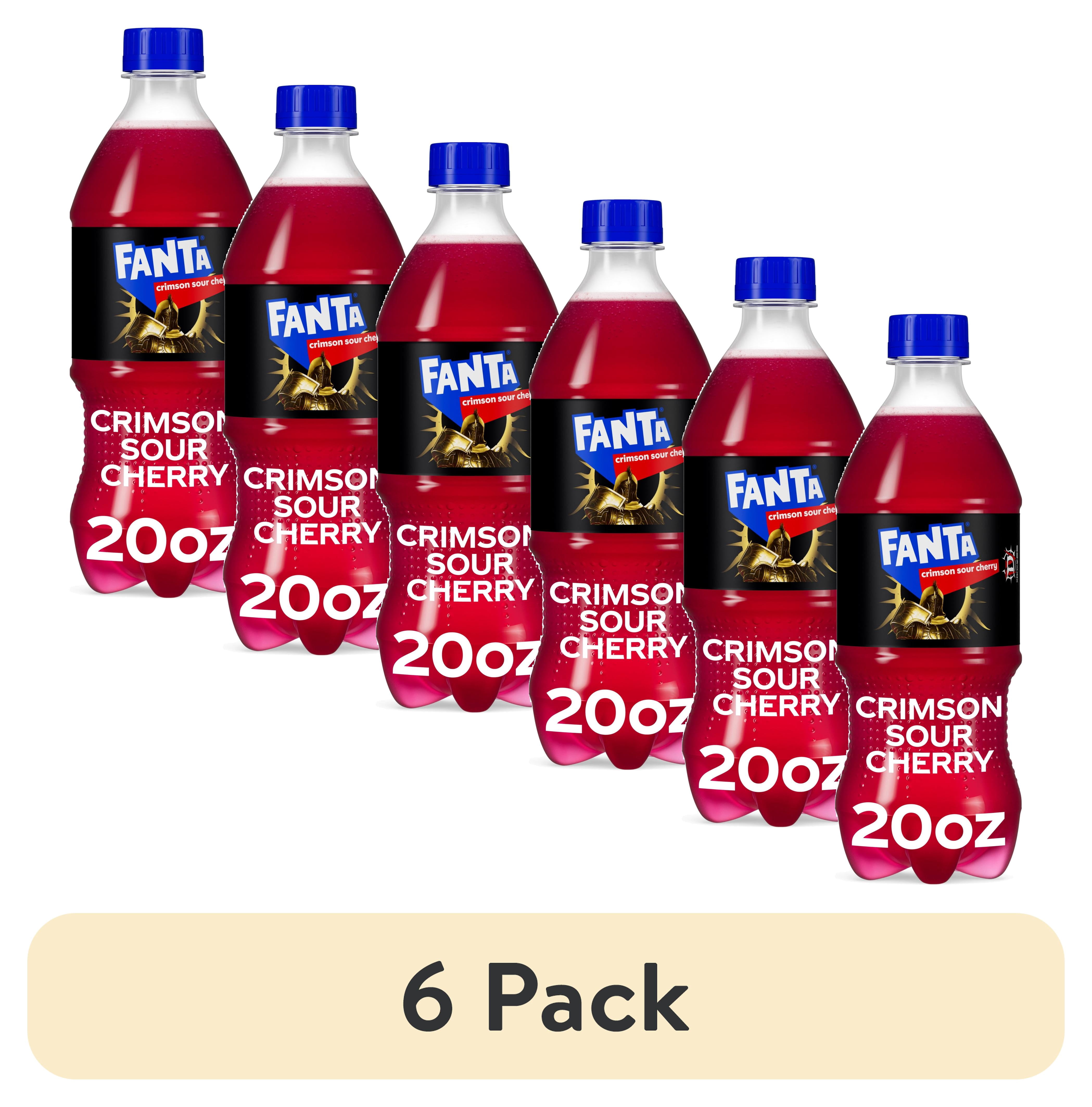 (6 pack) Fanta Crimson Sour Cherry Soda Pop Bottle, 20 fl oz - Walmart.com