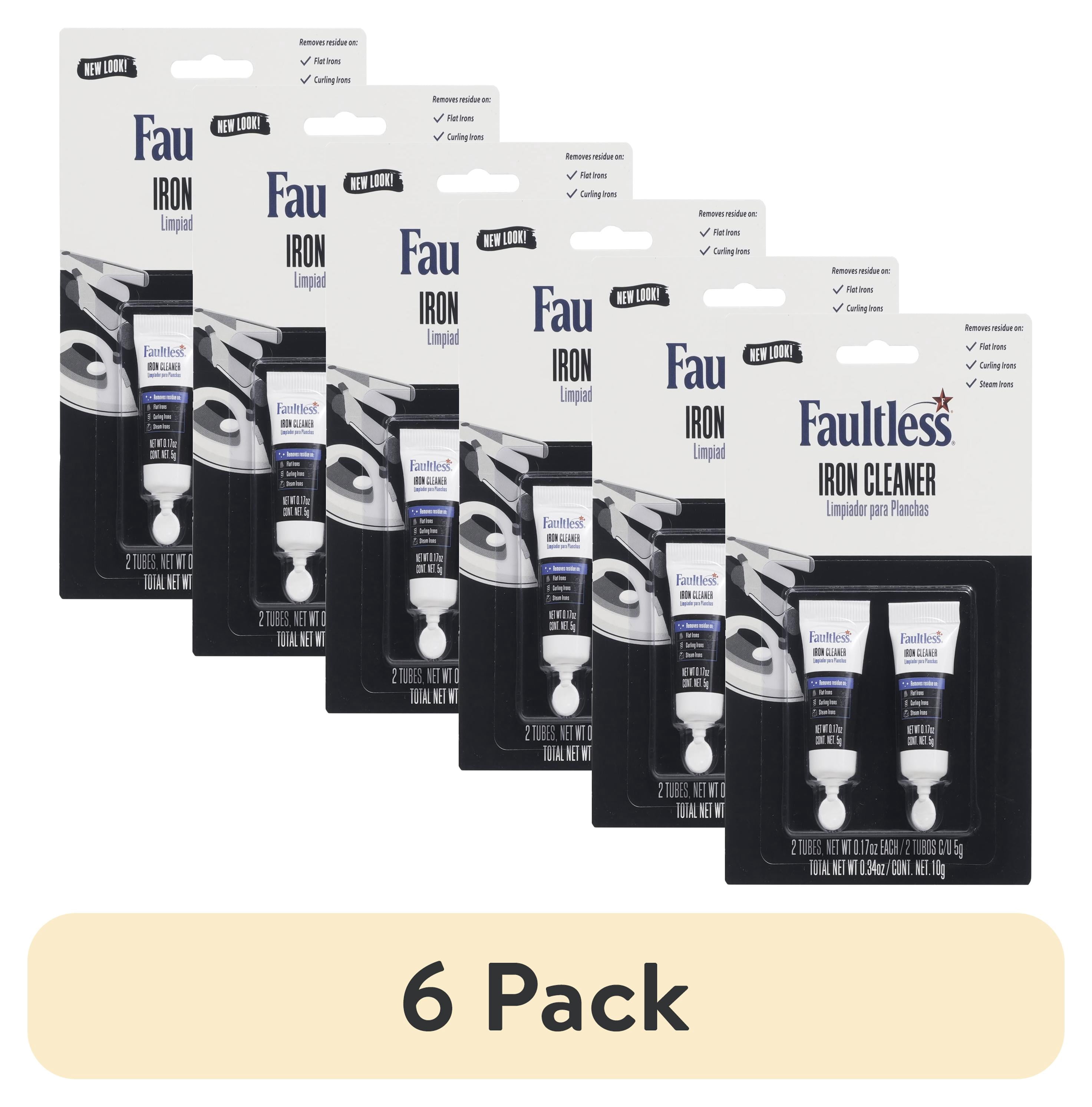 (6 pack) Faultless Hot Iron Cleaner for All Sole Plates - Removes Build-Up & Restores Glide, 2 Count