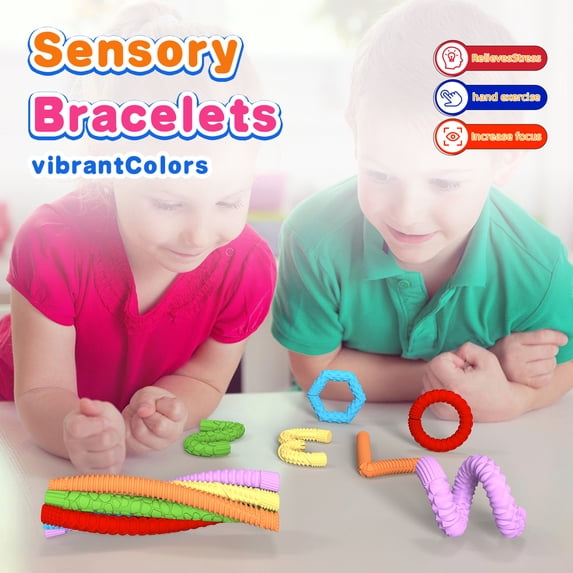 6 pack Fidget Sensory Sticks ,Stress & Anxiety Relief Toys for Autistic/ADHD Travel-Friendly Airplane