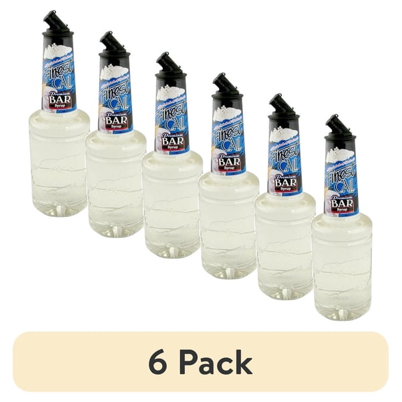 (6 pack) Finest Call Premium Bar Simple Syrup, 1 Liter Plastic Bottle