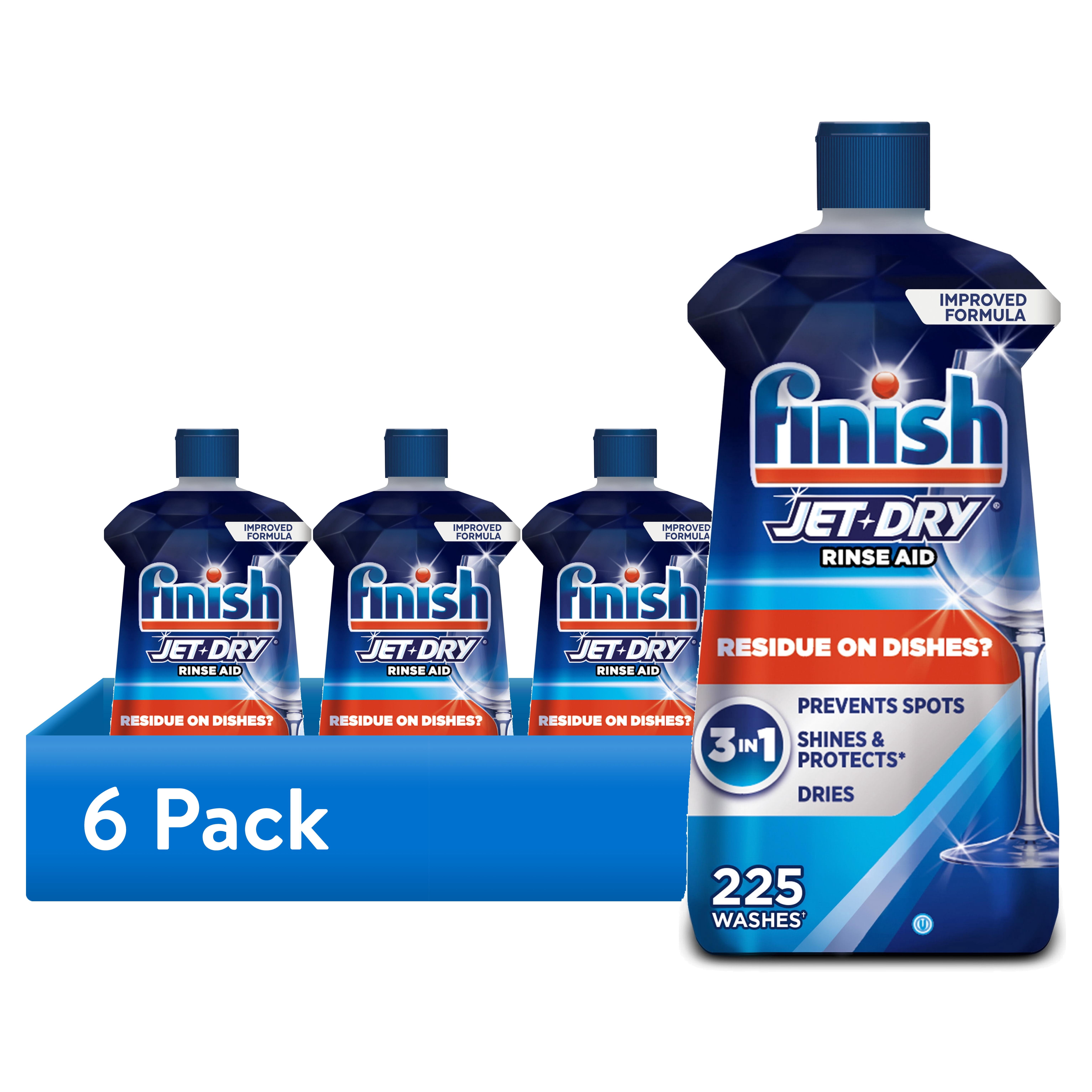 (6 pack) Finish Jet-Dry Rinse Aid, Dishwasher Rinse Agent and Drying Agent, 23 oz