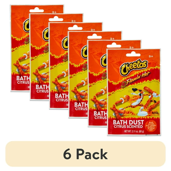 (6 pack) Flamin’ Hot Cheetos Citrus Scented Bath Dust, 2.11 oz